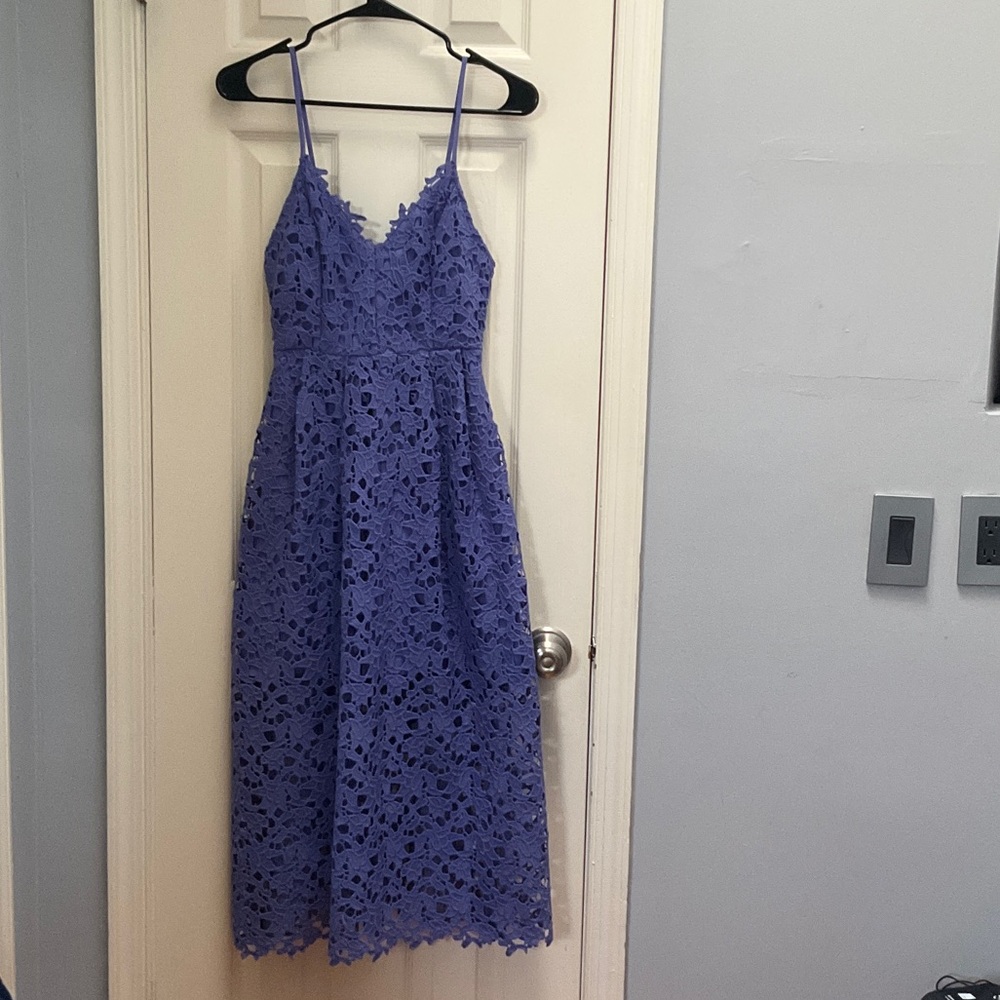 Astr Lavender Lace Spaghetti-Strap Midi Dress